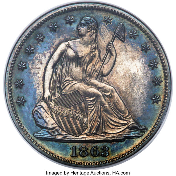 image for: 1863 50C Half Dollar, Judd-340, Pollock-412, Low R.6, PR65 NGC....