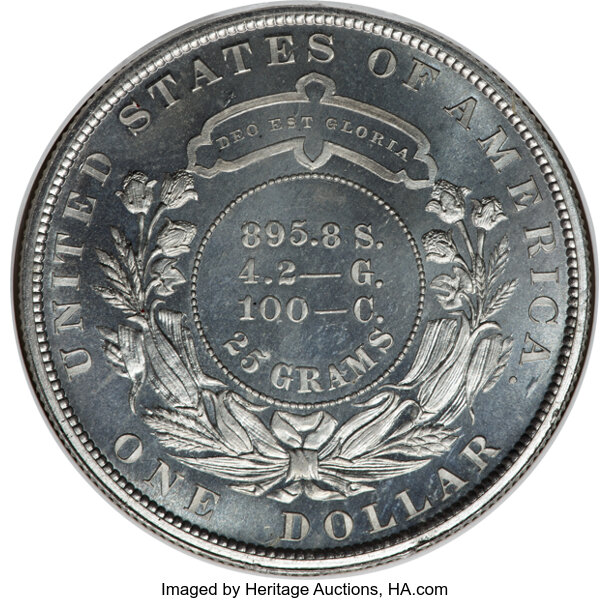 image for: 1880 $1 Goloid Metric Dollar, Judd-1650, Pollock-1850, R.7, PR67 Cameo NGC....