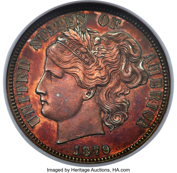 image for: 1879 10C Washlady Dime, Judd-1585, Pollock-1778, High R.6, PR64 Red NGC....