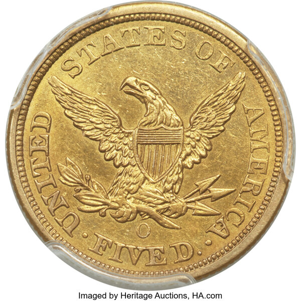 image for: 1856-O $5 AU55 PCGS. Winter 2....