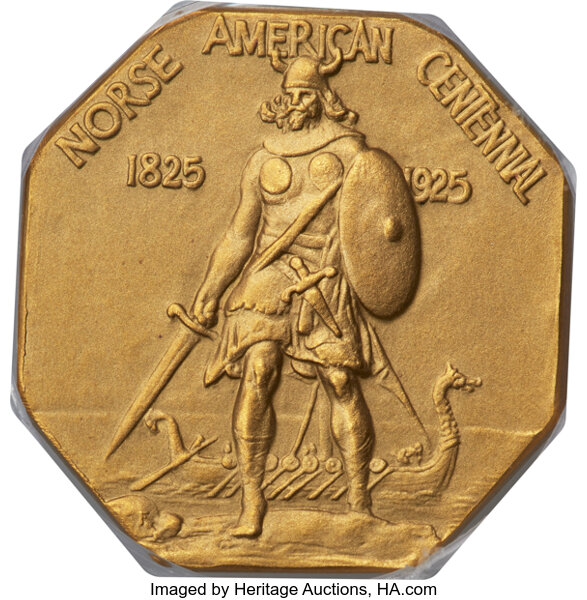 image for: 1925 Medal Norse American Centennial, Gold PR65 PCGS....