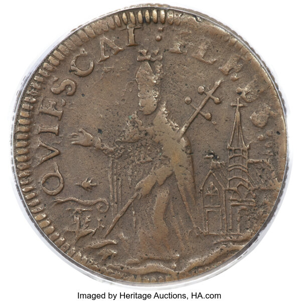 image for: (1670-75) St. Patrick Farthing, M. 3g.1-Fc.2, W-11500, AU50 PCGS....