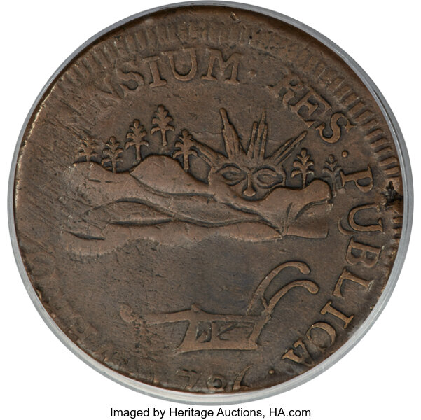 image for: 1786 Vermont Copper, Landscape, VERMONTENSIUM, RR-6, B. 4-D, W-2020, R.2, XF45 PCGS....