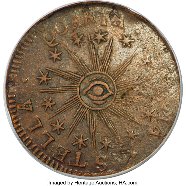 image for: 1786 Vermont Copper, Landscape, VERMONTENSIUM, RR-6, B. 4-D, W-2020, R.2, XF45 PCGS....