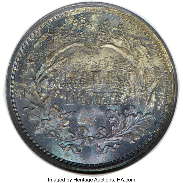 1860 Liberty Seated Half Dime Mint State (MS) Pricing Guide | The