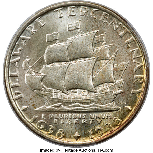 1936 50c Delaware MS68 thumbnail 4