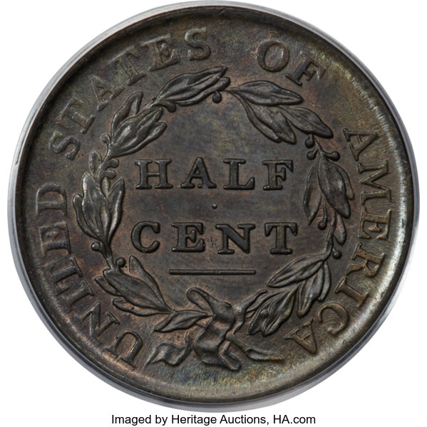 image for: 1809 1/2 C C-6, B-6, R.1, MS64 Brown PCGS....