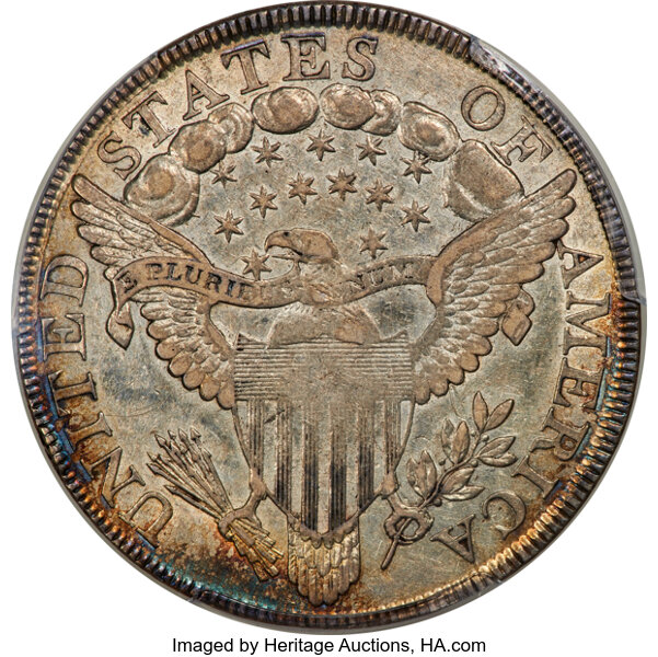 image for: 1799 $1 Irregular Date, 15 Stars Reverse, B-4, BB-153, R.4, AU53 PCGS....