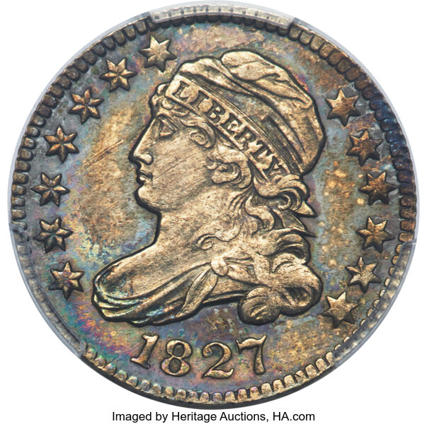 image for: 1827 10C Pointed Top 1, JR-7, R.3, MS64 PCGS....