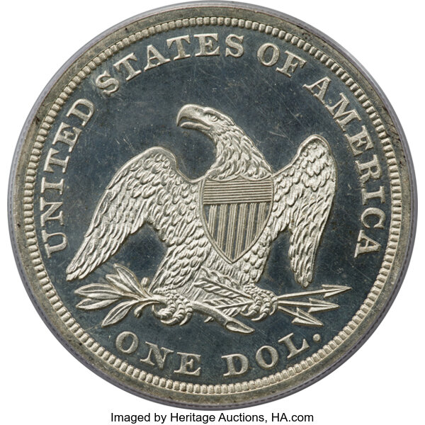 image for: 1865 $1 PR64 Cameo PCGS. OC-P2, R.3....