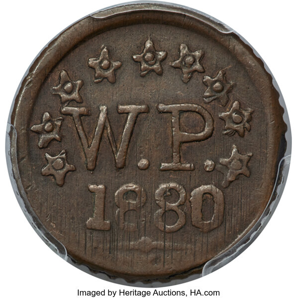 image for: 1880 Wailuku Plantation Token, 1 Real, AU50 PCGS. M. 2TE-6....