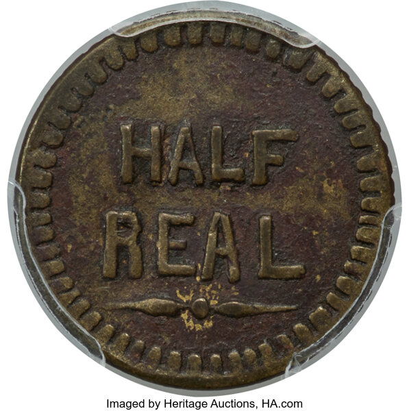 image for: 1880 Wailuku Plantation Half Real XF40 PCGS. M. 2TE-7....