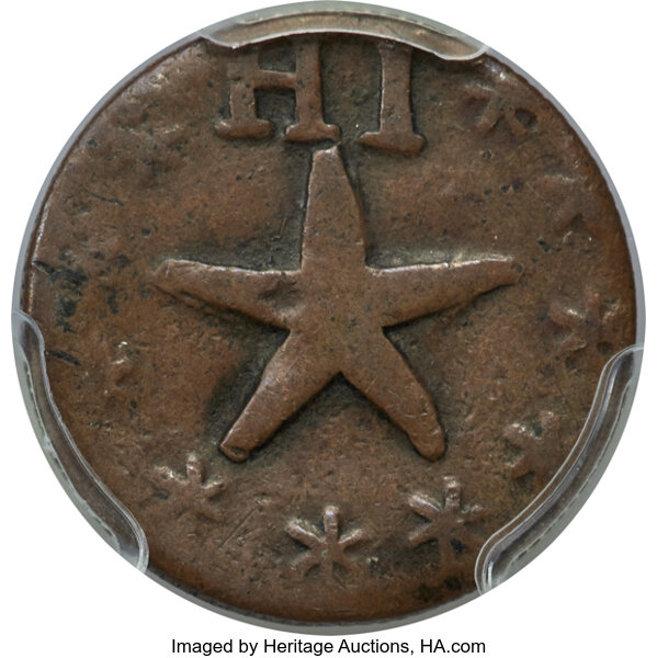 image for: (1871) Wailuku Plantation 6 1/4 Cent, Narrow Starfish, VF30 PCGS. M. 2TE-4....