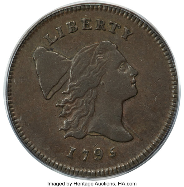 image for: 1795 1/2 C Lettered Edge, C-1, B-1, R.2, AU50 PCGS....