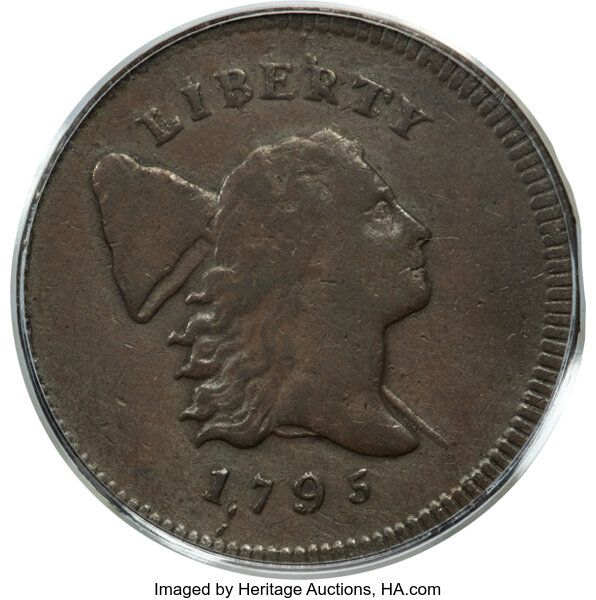 image for: 1795 1/2 C Plain Edge, Punctuated Date, C-4, B-4, R.3, VF35 PCGS....