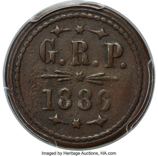 image for: 1886 12.5C Grove Ranch Plantation 12 1/2 Cent Token, AU53 PCGS. M. TE-16....