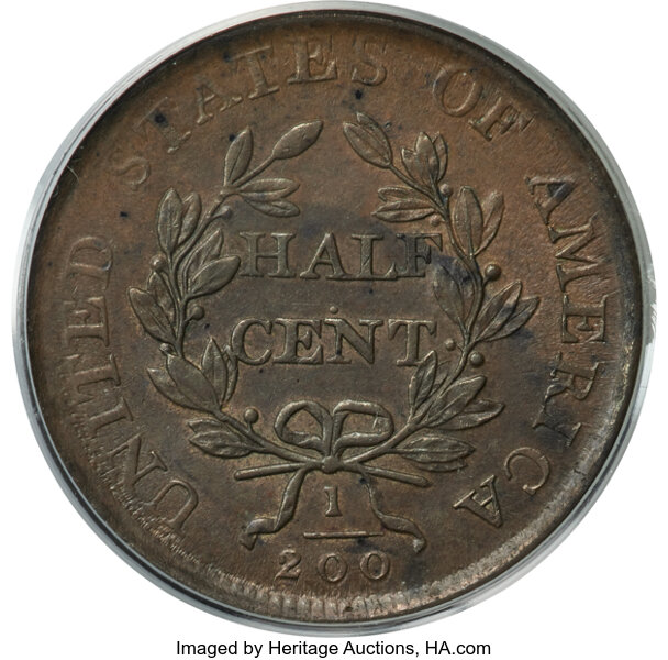image for: 1807 1/2 C C-1, B-1, R.1, MS63 Brown PCGS....