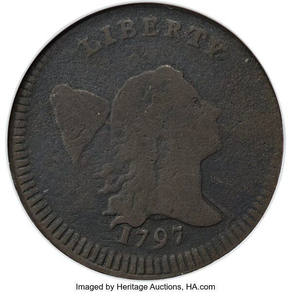 image for: 1797 1/2 C Lettered Edge, Low Head, C-3b, B-3a, R.4, Good 6 NGC....