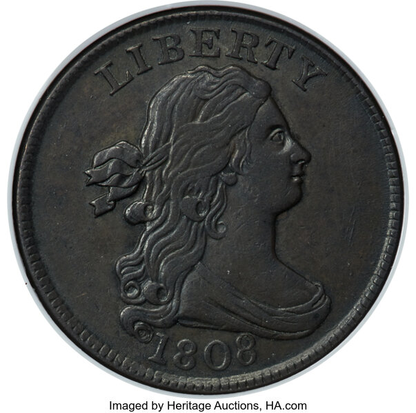 image for: 1808 1/2 C Normal Date, C-3, B-3, R.1, AU58 NGC....