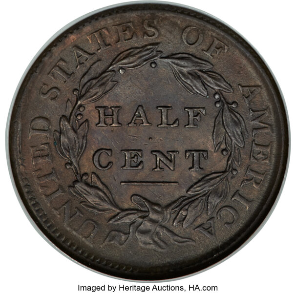 1809 Classic Head Half Penny 9 Over Inverted 9 RB Mint State (MS