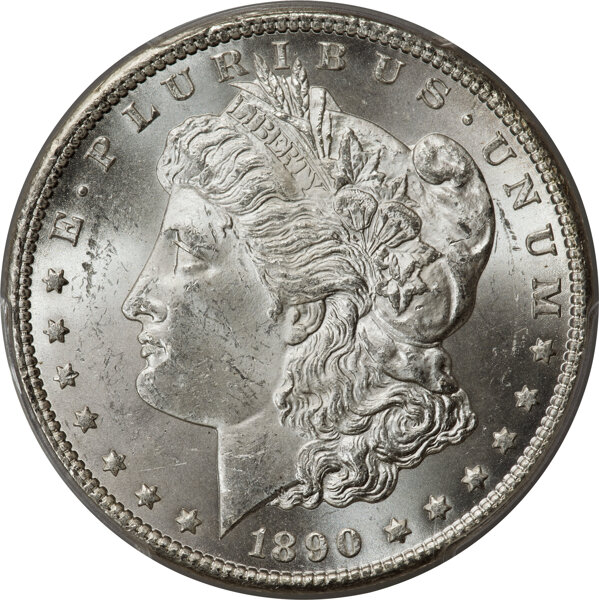 image for: 1890-CC $1 Tailbar, VAM-4, MS63 PCGS. CAC....