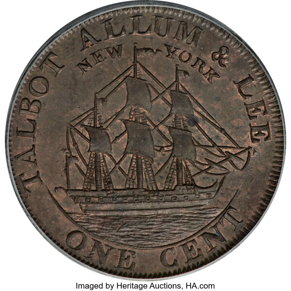 image for: 1794 Talbot, Allum, & Lee Cent, NEW YORK, Lettered Edge, MS64 Red and Brown PCGS. Fuld-4, Rulau-E-NY-877, W-8590, R.1....