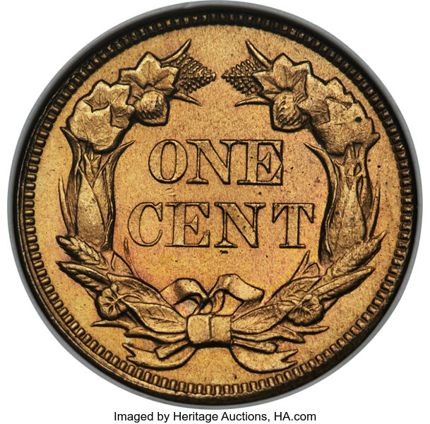 image for: 1858/7 1C Large Letters, Snow-1, FS-301, MS62 ANACS....