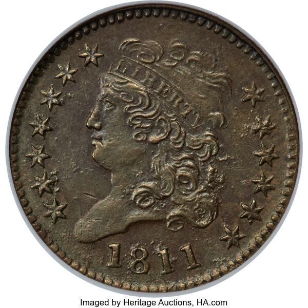 image for: 1811 1/2 C Reverse of 1802, Mickley Restrike, High R.6, PR62 Brown NGC....
