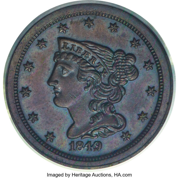 image for: 1849 1/2 C Small Date, Original, B-1, R.6, PR62 Brown PCGS....