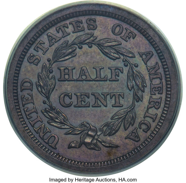 image for: 1849 1/2 C Small Date, Original, B-1, R.6, PR62 Brown PCGS....