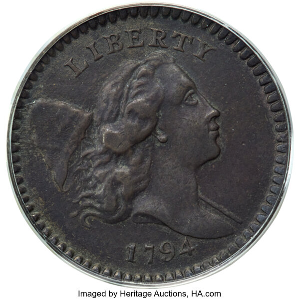 image for: 1794 1/2 C High Relief Head, C-9, B-9, R.2, VF35 PCGS....