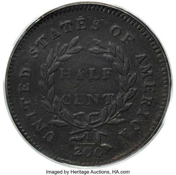 image for: 1794 1/2 C High Relief Head, C-9, B-9, R.2, VF35 PCGS....