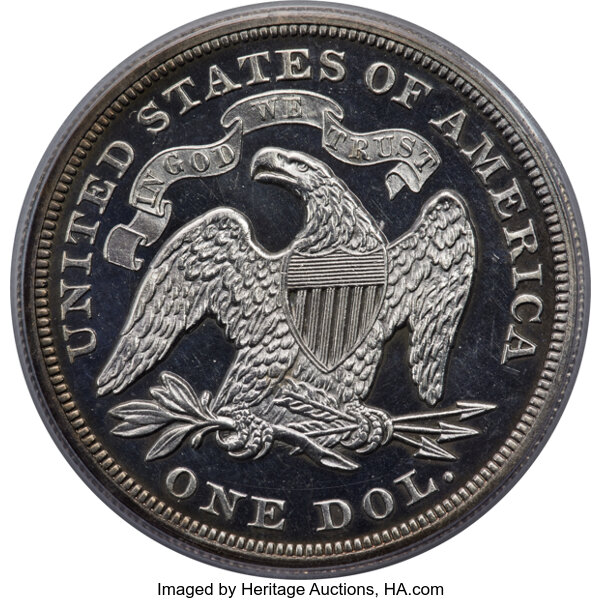 image for: 1872 $1 PR63+ Cameo PCGS. OC-P1, R.2. CAC....