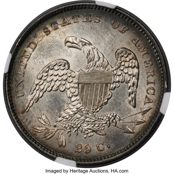 image for: 1831 25C Small Letters, B-1, R.3, MS64+ NGC....
