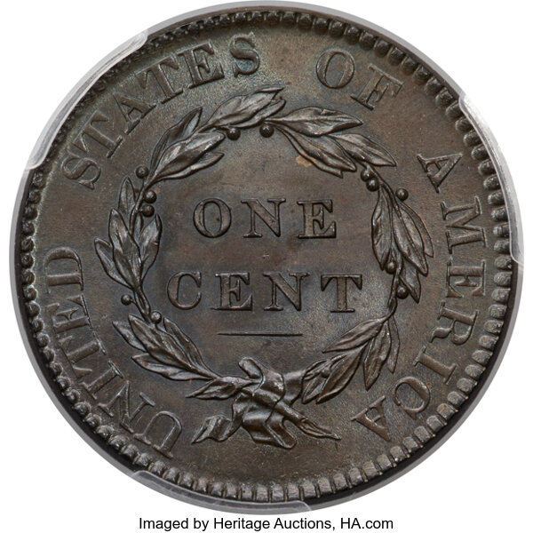 image for: 1820 1C Large Date, N-13, R.1, MS66 Brown PCGS....