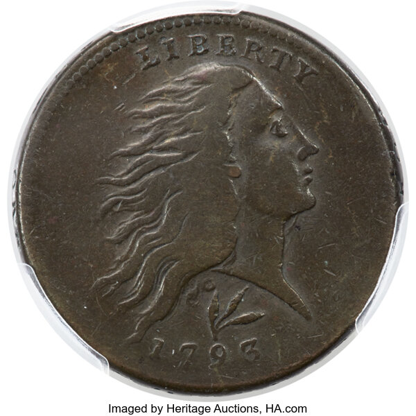 image for: 1793 1C Wreath, Lettered Edge, S-11c, B-16c, Low R.3, VF20 PCGS....