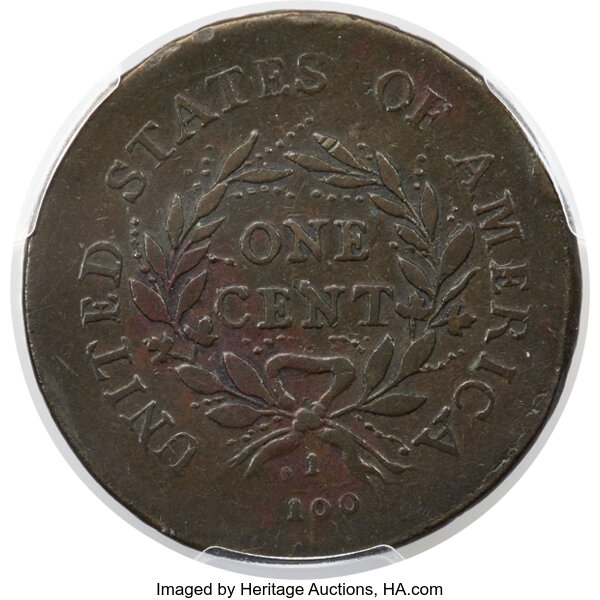 image for: 1793 1C Wreath, Lettered Edge, S-11c, B-16c, Low R.3, VF20 PCGS....