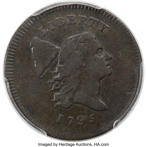image for: 1795 1/2 C Plain Edge, No Pole, Thin Planchet, C-6a, B-6a, R.2, VF35 PCGS....