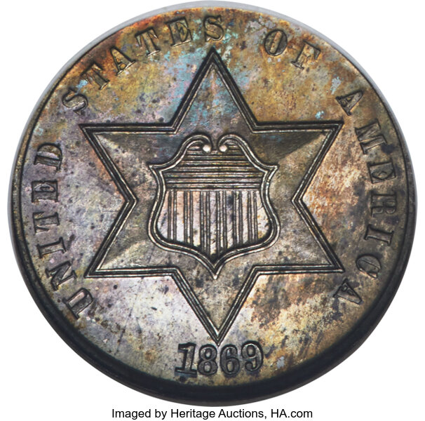 image for: 1869 3CS PR65 NGC. CAC....