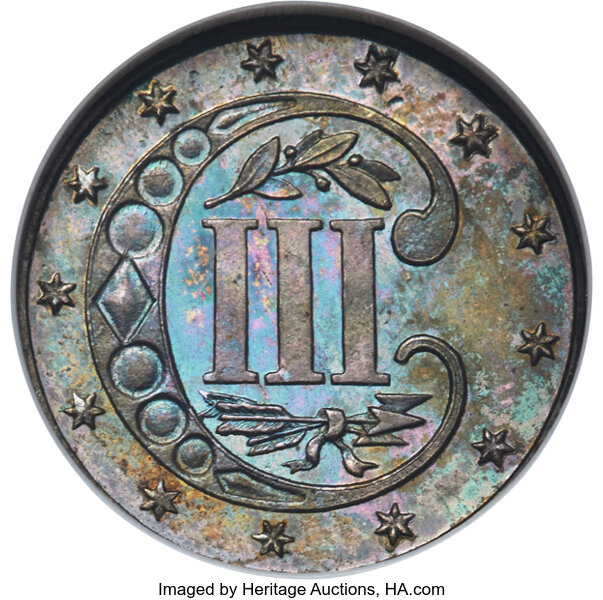 image for: 1869 3CS PR65 NGC. CAC....