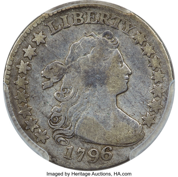 image for: 1796 10C JR-3, R.5, VG10 PCGS....