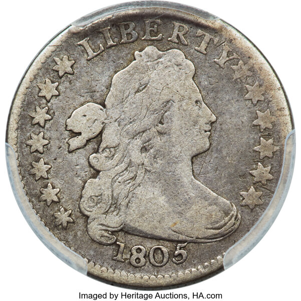 image for: 1805 10C 5 Berries, JR-1, R.4, Fine 12 PCGS....
