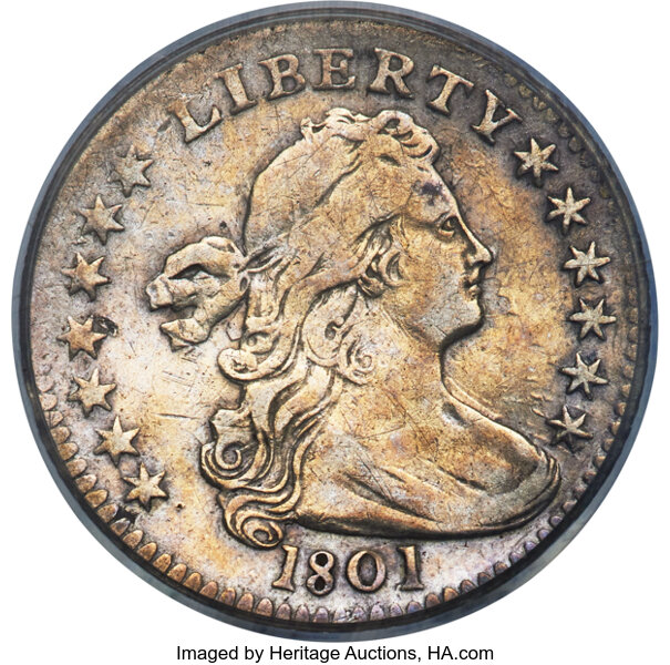 image for: 1801 H10C V-1 and V-2, LM-2, R.4, VF25 PCGS....