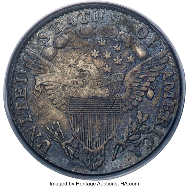 image for: 1803 H10C Large 8, V-2, LM-3, R.3, VF25 PCGS. CAC....