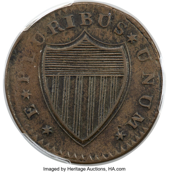 image for: 1787 New Jersey Copper, Serpent Head, M. 54-k, W-5295, R.3, AU53 PCGS....