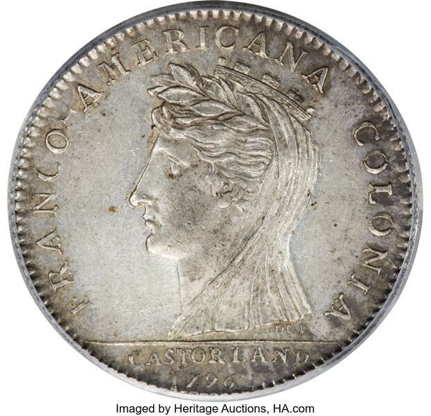 image for: 1796 Castorland Medal, Silver, Thick Planchet, Reeded Edge, AU58 PCGS. CAC. Breen-1058, R-NY-30, W-9100, R.5....