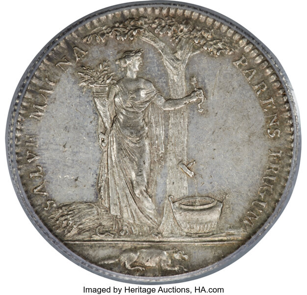 image for: 1796 Castorland Medal, Silver, Thick Planchet, Reeded Edge, AU58 PCGS. CAC. Breen-1058, R-NY-30, W-9100, R.5....