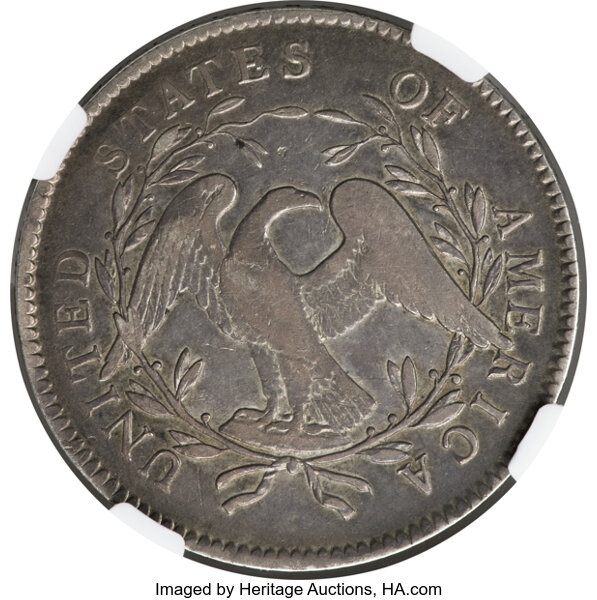 image for: 1795 $1 Flowing Hair, Two Leaves, B-1, BB-21, R.2, VF25 NGC....