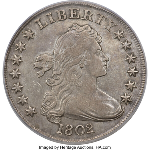 image for: 1802/1 $1 Narrow Date, B-4, BB-232, R.3, XF40 PCGS....