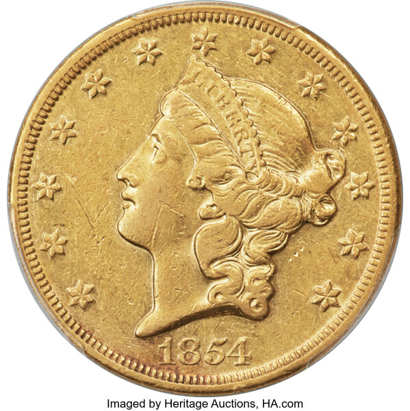 image for: 1854-O $20 AU53 PCGS. Winter-1....